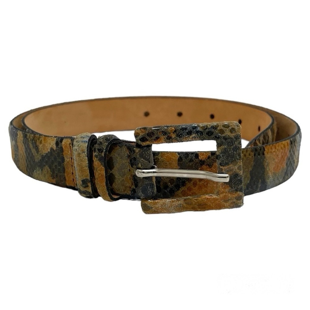 Qualheim bollorini exotic animal skin multi colored belt large
